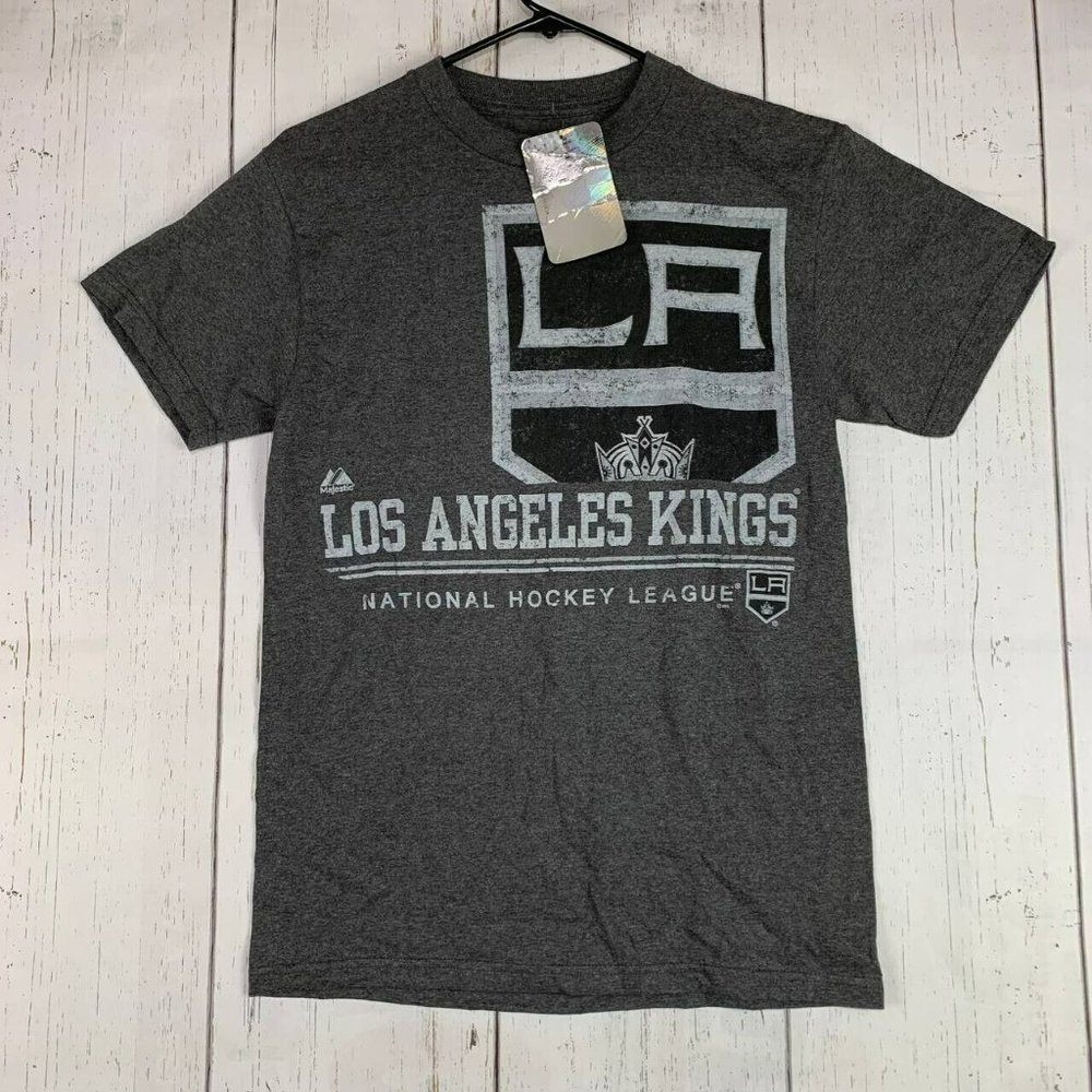 Los Angeles‎ Kings NHL Small Majestic Casual T-Shirt Gray New Kids